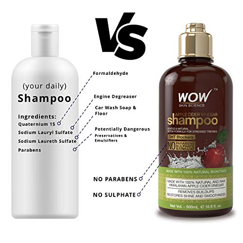 WOW Apple Cider Vinegar Shampoo & Hair Conditioner Set (2 x 16.9 Fl Oz / 500mL) Increase