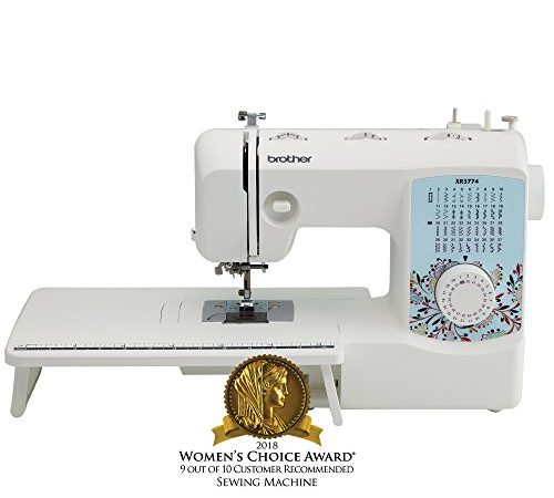 Brother XR3774 Full-Featured Quilting Machine with 37 Stitches, 8 Sewing Feet, Wide Table, and Instructional DVD, Red