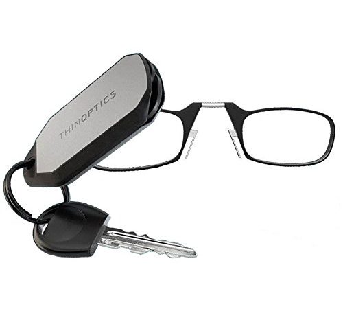 ThinOptics Reading Glasses + Keychain Case | Black Frames, 2.50 Strength - Amazon Bookstore Featured Product