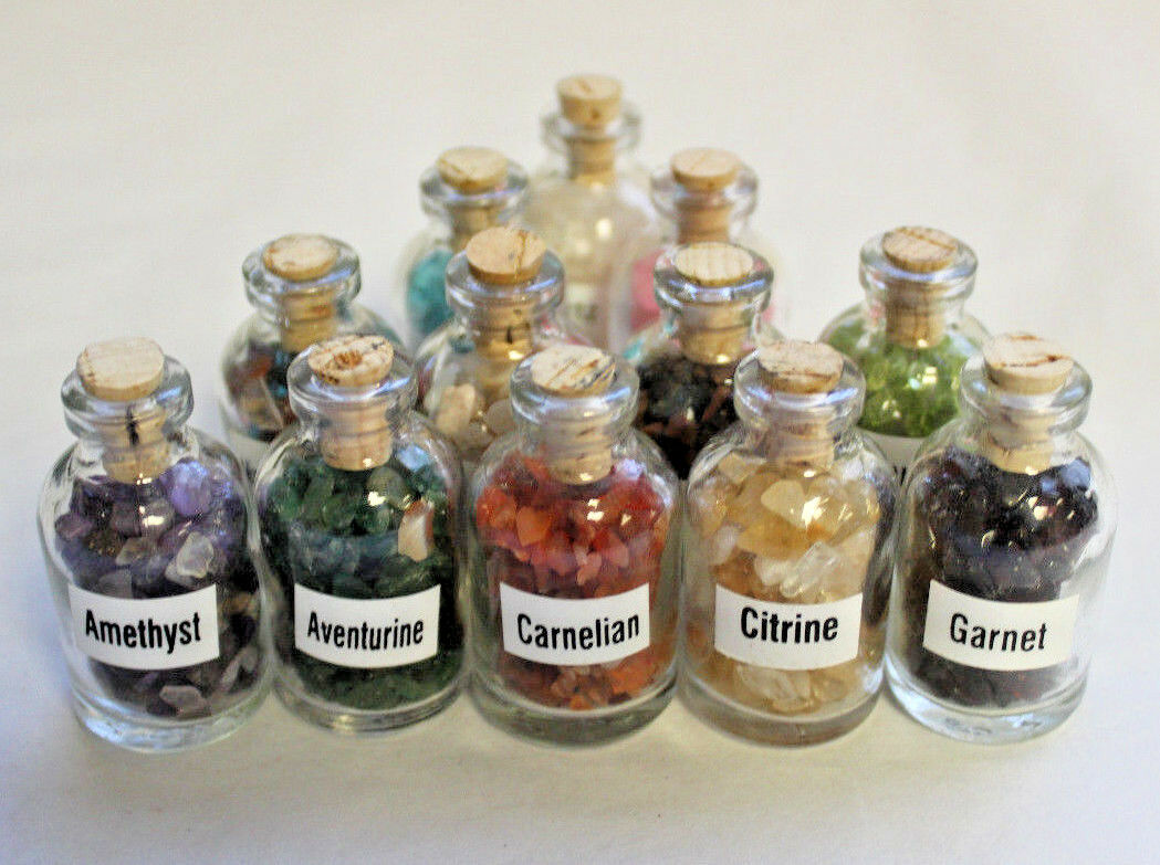 mini gemstone bottles