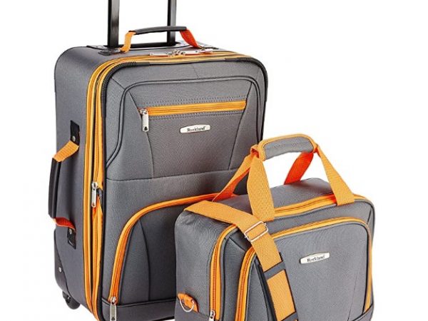 Rockland Fashion Softside Upright Luggage Set, Charcoal, 2-Piece 1