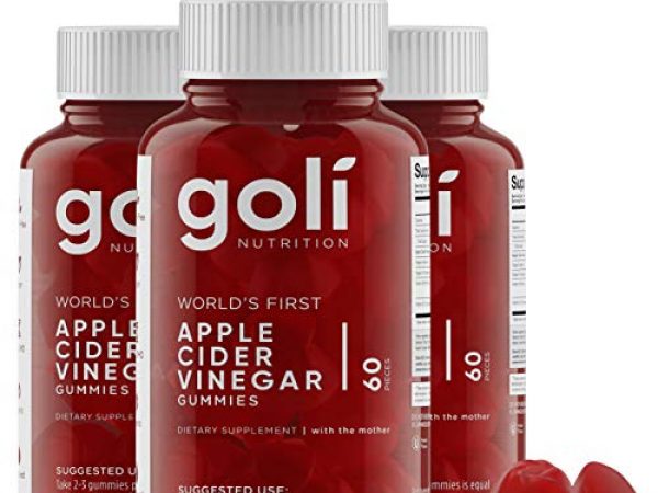 World's First Apple Cider Vinegar Gummy Vitamins by Goli Nutrition - Immunity, Detox & Weight (3 Pack, 180 Count, with The Mother, Gluten-Free, Organic, Vegan, Vitamin B9, B12, Beetroot, Pomegranate)