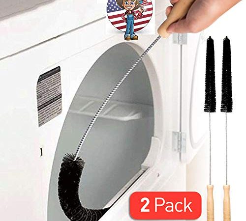 2 Pack Dryer Vent Cleaner Kit Dryer Lint Brush Vent Trap Cleaner Long Flexible Refrigerator Coil Brush