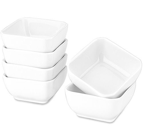 Delling Ultra-Strong 3 Oz Ceramic Dip Bowls Set, White Dipping Sauce Bowls/Dishes for Tomato Sauce, Soy, BBQ and other Party...