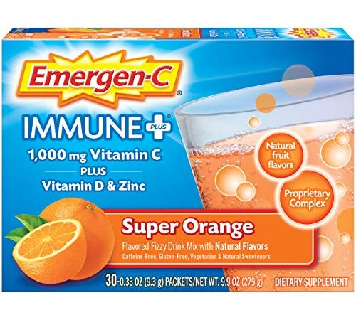 Emergen-C Immune+ 1000mg Vitamin C Powder, with Vitamin D, Zinc, Antioxidants and Electrolytes for Immunity, Immune Support...