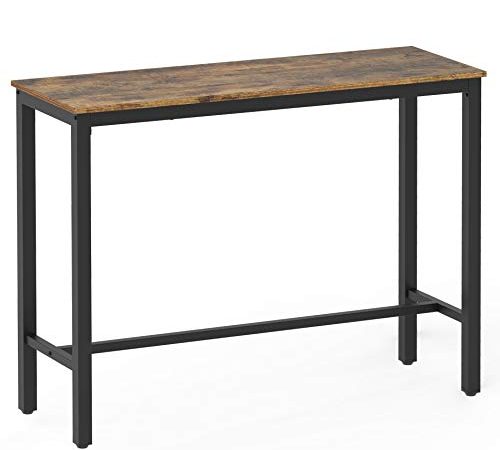 HOMOOI Bar Table,47.2" Pub Dining Hight Table Vintage Industrial Bistro Table, Rustic Brown