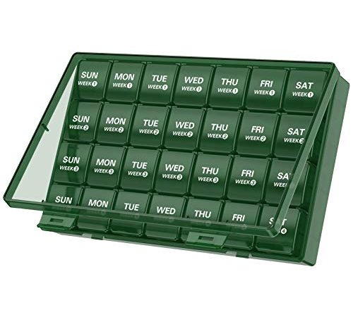 Large Monthly Pill Organizer 28 Day Pill Box Organizerd by Week, TookMag Large 4 Weeks One Month Pill Cases with Dust-Proof...