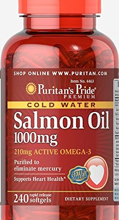 Puritans Pride Omega-3 Salmon Oil(210 Mg Active Omega-3), 1.1000 Mg, 240 Count