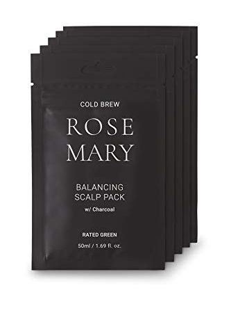 Rated Green - Rosemary Balancing Scalp Pack - Cold Brew Organic Rosemary with Charcoal for Oily Scalp - Pack of 5-1.69 oz...