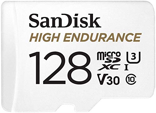 SanDisk 128GB High Endurance Video MicroSDXC Card with Adapter for Dash Cam and Home Monitoring systems - C10, U3, V30, 4K...
