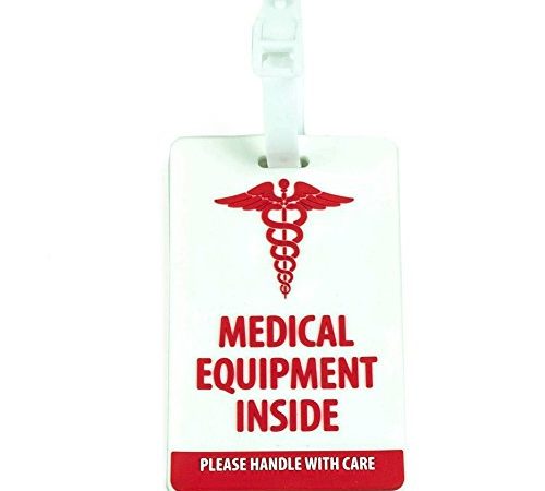 Shacke Medical Equipment Luggage Tag for Respiratory Devices (White/Vertical)