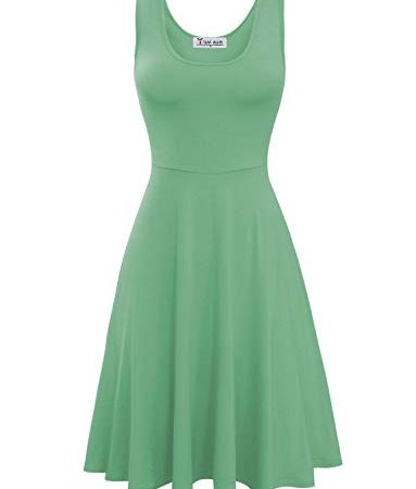 TAM WARE Womens Casual Fit and Flare Floral Sleeveless Dress TWCWD054-D155-GREENRY-US XL