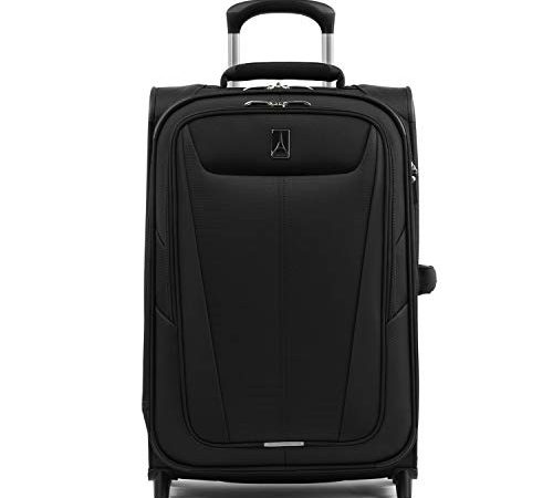 Travelpro Maxlite 5-Softside Lightweight Expandable Upright Luggage, Black, Carry-On 22-Inch
