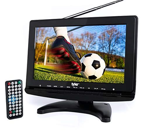 Tyler TTV706 10” Portable Widescreen 1080P LCD TV with Detachable Antennas, HDMI, USB, RCA, FM Radio, Built in Digital Tuner,...