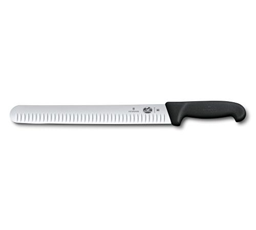 Victorinox Swiss Army - 47645 Cutlery Fibrox Pro Slicing Knife, Granton Blade, Black, 12-Inch