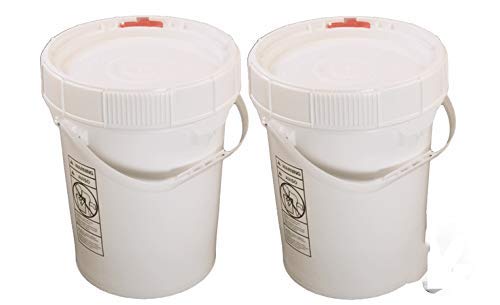5 Gallon White BPA Free Durable Food Grade Bucket With Screw Lid | All Purpose Specialty Storage Plastic Pail Safety |...