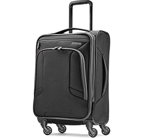 American Tourister 4 Kix Expandable Softside Luggage with Spinner Wheels, Black/Grey, Carry-On 21-Inch,92450-1062