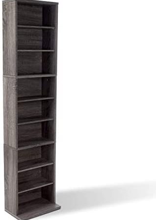 Atlantic Herrin Storage Cabinet - Holds 261CDs, 114DVDs, 132 Games PN74736264 in Textured Charcoal Gray