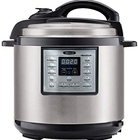 BELLA (14719) 6 Quart Pressure Cooker with One-Touch Digital Presets & Nonstick Cooking Pot