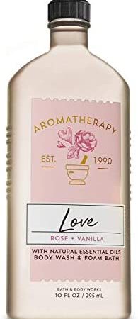 Bath and Body Works Aromatherapy LOVE - ROSE + VANILLA Body Wash and Foam Bath 10 Fluid Ounce
