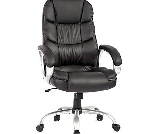 Big and Tall Office Home Desk Chair, Office Ergonomic Chair, High-Back Ergonomic PU Desk Task Executive Chair Rolling Swivel...