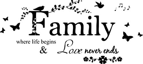 Blinggo Family Letter Quote Removable Vinyl Decal Art Mural Home Decor Wall Stickers