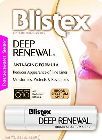 Blistex Lip Protectant Sunscreen Deep Renewal Anti-Aging Formula 0.13 Ounce (3.69g) (Value Pack of 3)