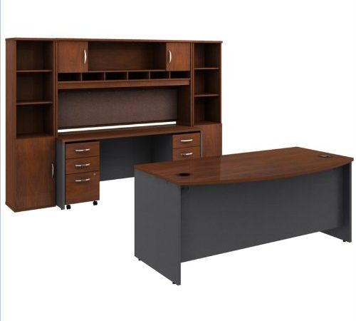 Bush Business Furniture Series C 8-Piece Executive Desk Set in Hansen Cherry