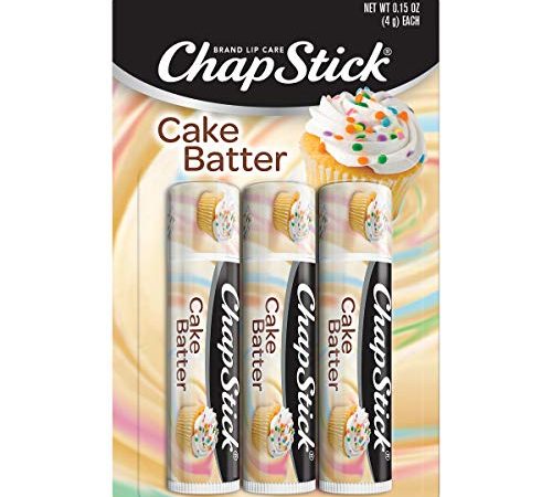 ChapStick Cake Batter Limited Edition Flavored Lip Balm Tubes, Lip Moisturizer for Lip Care - 0.15 Oz (Pack of 3)