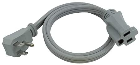 Clear Power 3ft 14/3 Gray Air Conditioner/Major Appliance Indoor Extension Cord, Grounded Flat Plug, Perfect for AC Units and...