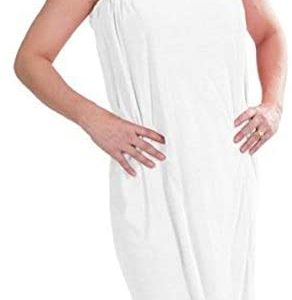 DII Women's Adjustable Shower Wrap, Regular-55.5x32.5, White