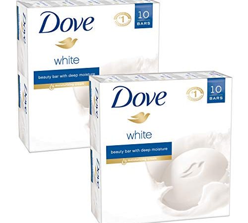 Dove Beauty Bar More Moisturizing Than Bar Soap White Effectively Washes Away Bacteria, Nourishes Your Skin 3.75 oz 20 Bars
