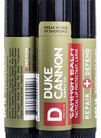 Duke Cannon Supply Co. - Tactical Lip Protectant Balm, Fresh Mint (3 Pack of 0.56 oz) Superior Performance Lip Protection...