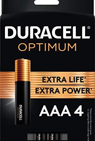 Duracell Optimum AAA Batteries | 4 Count Pack | Lasting Power Triple A Battery | Alkaline AAA Battery Ideal for Household and...