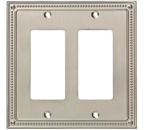 Franklin Brass W35065-SN-C Classic Beaded Double Decorator Wall Plate/Switch Plate/Cover, Satin Nickel
