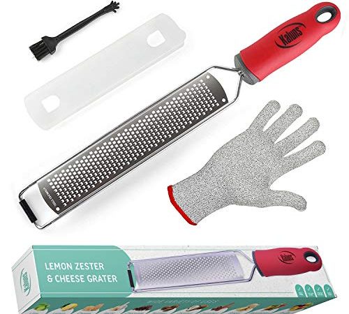 Kaluns Professional Zester, Cheese Grater With Handle, Citrus, Lemon Zester, Razor Sharp Stainless Steel Blade, Chocolate,...