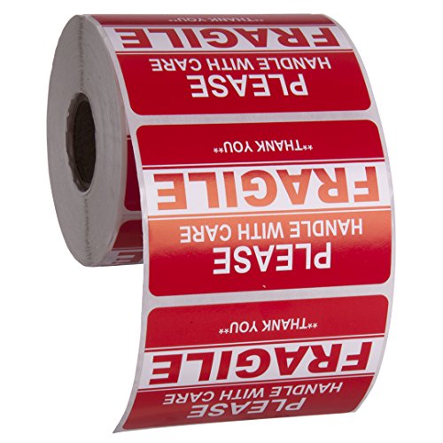 Kenco 3" X 2" Fragile Handle with Care Warning Stickers for Shipping and Packing - 500 Permanent Adhesive Labels Per Roll (2...