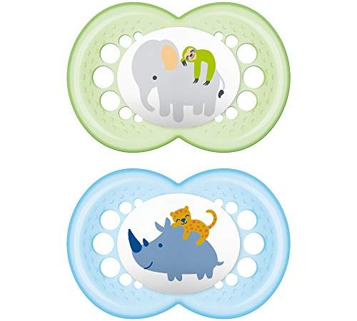 MAM Animal Pacifier (2 pack, 1 Sterilizing Pacifier Case), Pacifiers 6 Plus Months, Baby Pacifiers, Baby Boy, Best Pacifiers...