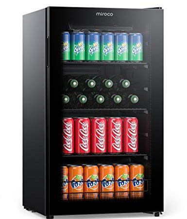 Miroco Beverage Refrigerator Cooler Beer Fridge, Drink Fridge with 3 Layer Glass Door, Removable Shelves, Touch Control,...