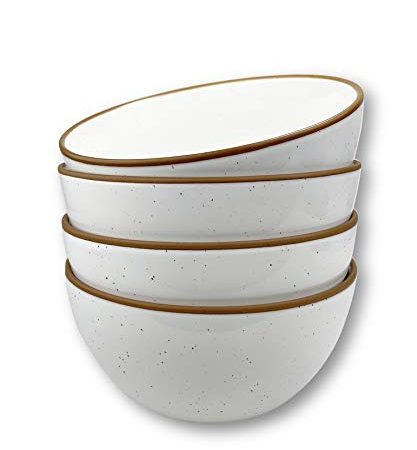 Mora Ceramic Bowls For Kitchen, 28oz - Bowl Set of 4 - For Cereal, Salad, Pasta, Soup, Dessert, Serving etc - Dishwasher,...
