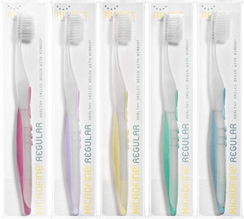 Nimbus Extra Soft Toothbrushes (Regular Head) Periodontist Design Tapered Bristles for Sensitive Teeth and Receding Gums,...