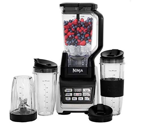 Nutri Ninja Personal and Countertop Blender with 1200-Watt Auto-iQ Base, 72-Ounce Pitcher, and 18, 24, and 32-Ounce Cups with...