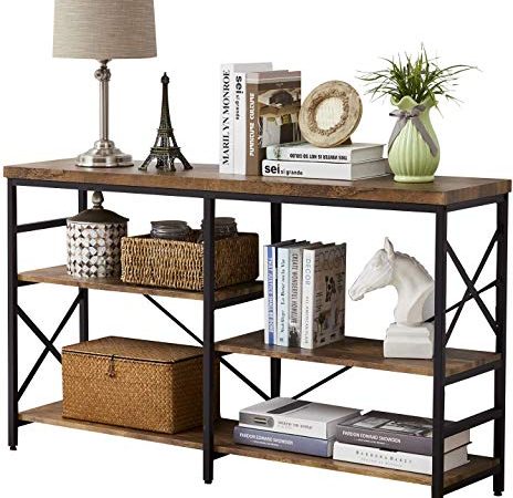 OIAHOMY Industrial Sofa Table,Console Table,3-Tier Industrial Rustic Hallway/Entryway Table,Easy Assembly,for Entryway,...
