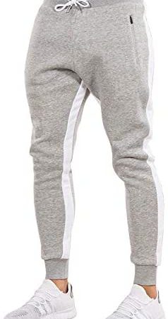 Ouber Men's Gym Jogger Pants Slim Fit Workout Running Sweatpants with Zipper Pockets
