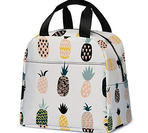 Pineapple Lunch Bag, Reusable Lunch Tote Bag Multi-functional Insulated Cooler Lunch Boxes for School Office Work Outdoor...