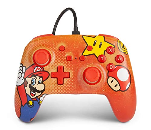 PowerA Enhanced Wired Controller for Nintendo Switch - Mario Vintage, Gamepad, Wired Video Game Controller, Gaming Controller...