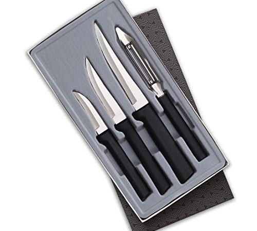 Rada Cutlery Meal Prep 4-Piece Paring Knife Gift Set – Stainless Steel Blades and Steel Resin Handles