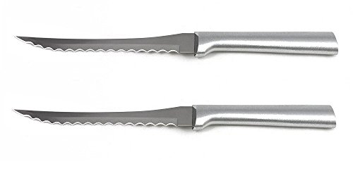 Rada MFG Tomato Slicing Knife Stainless Steel Blade With Aluminum Handle Made in USA, 8-7/8 Inches, 2 Pack