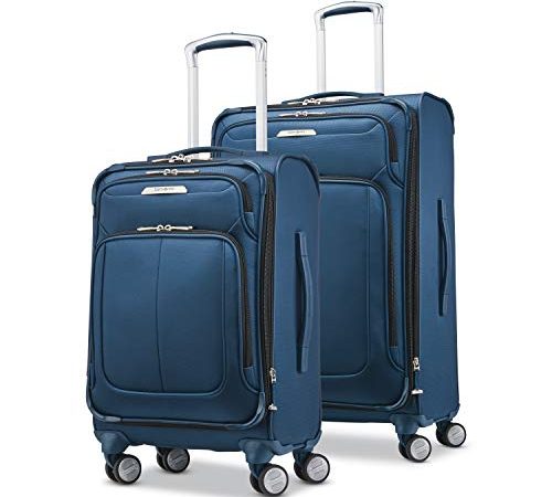 Samsonite Solyte DLX Softside Expandable Luggage with Spinner Wheels, Mediterranean Blue, 2-Piece Set (20/25)