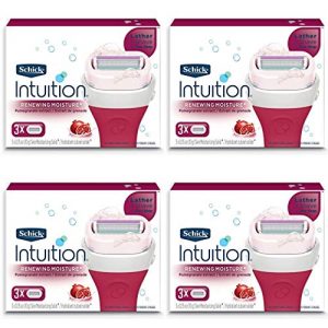 Schick Intuition Shaving Razor Refill Cartridge, 3 count, (4 Pack)